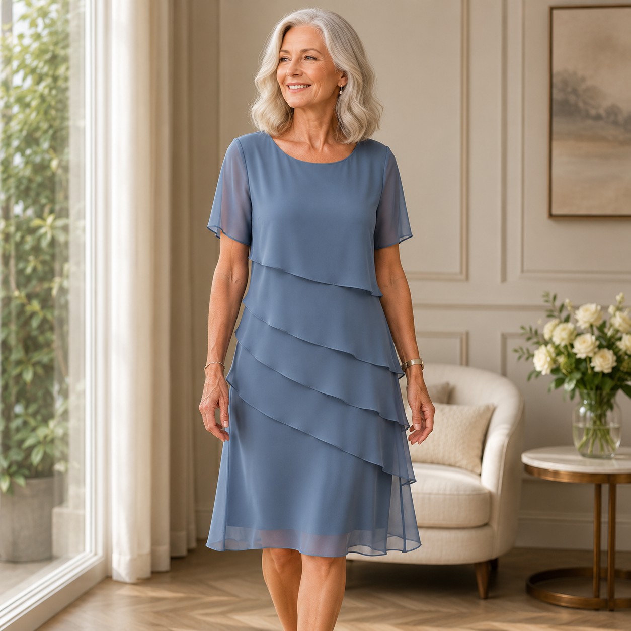 Linda | Elegantes Rüschenkleid mit Komfort