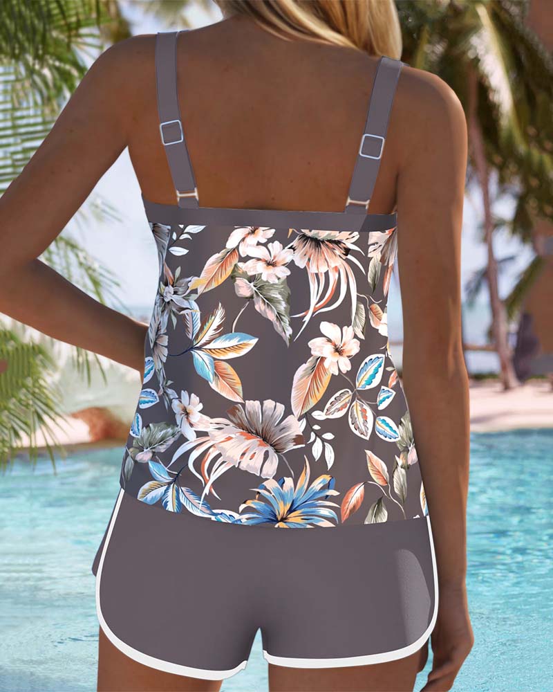 Imke | Ärmelloses Tankini-Top mit U-Ausschnitt und Print