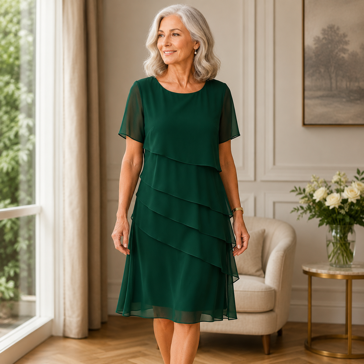 Linda | Elegantes Rüschenkleid mit Komfort