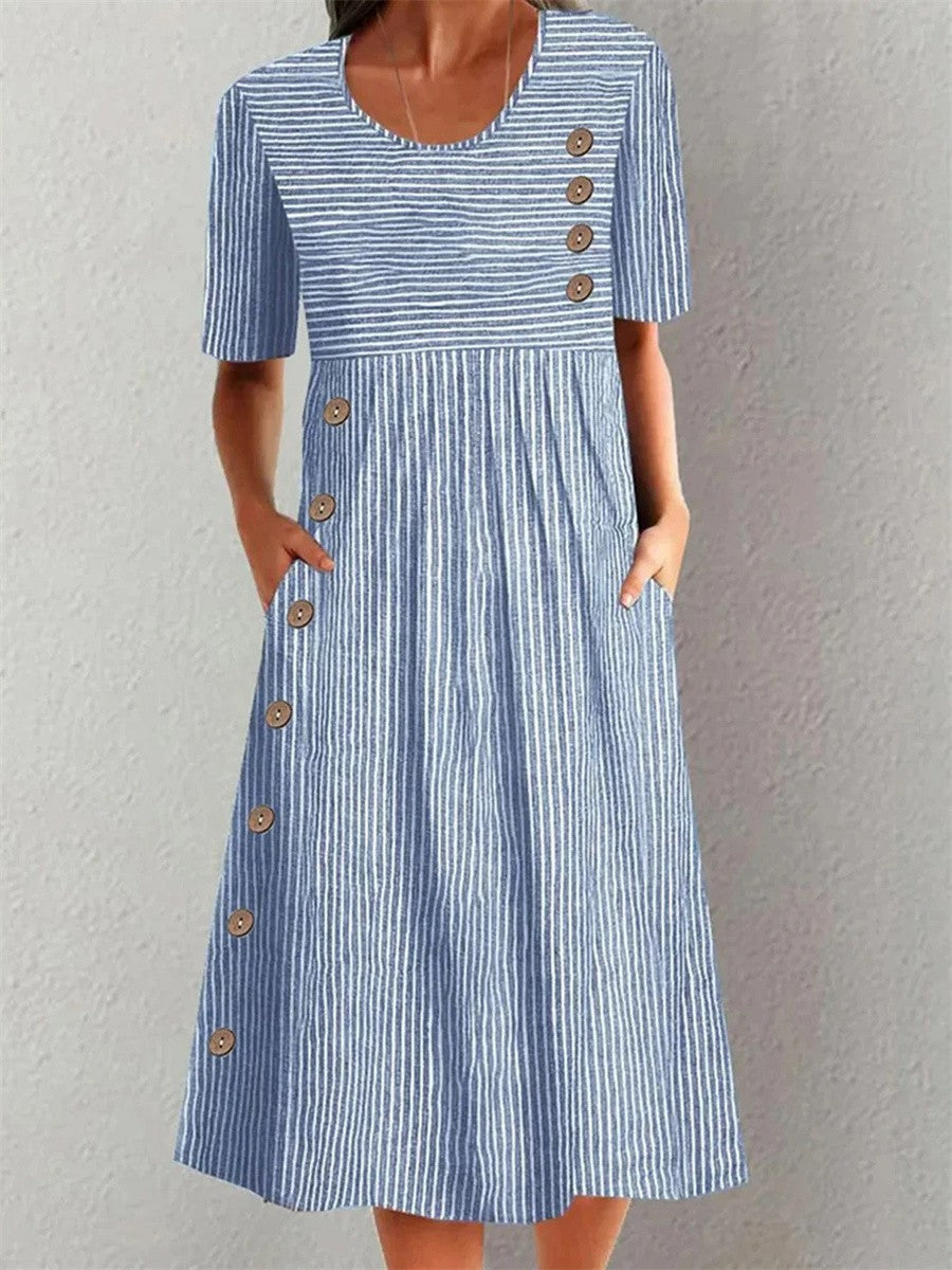 Coralie | Frisch gestreiftes Sommer-Maxikleid