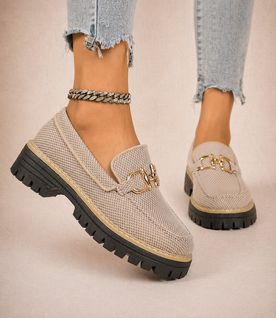Victoria - Atmungsaktive Mesh-Slipper mit dick gepolsterten Sohlen