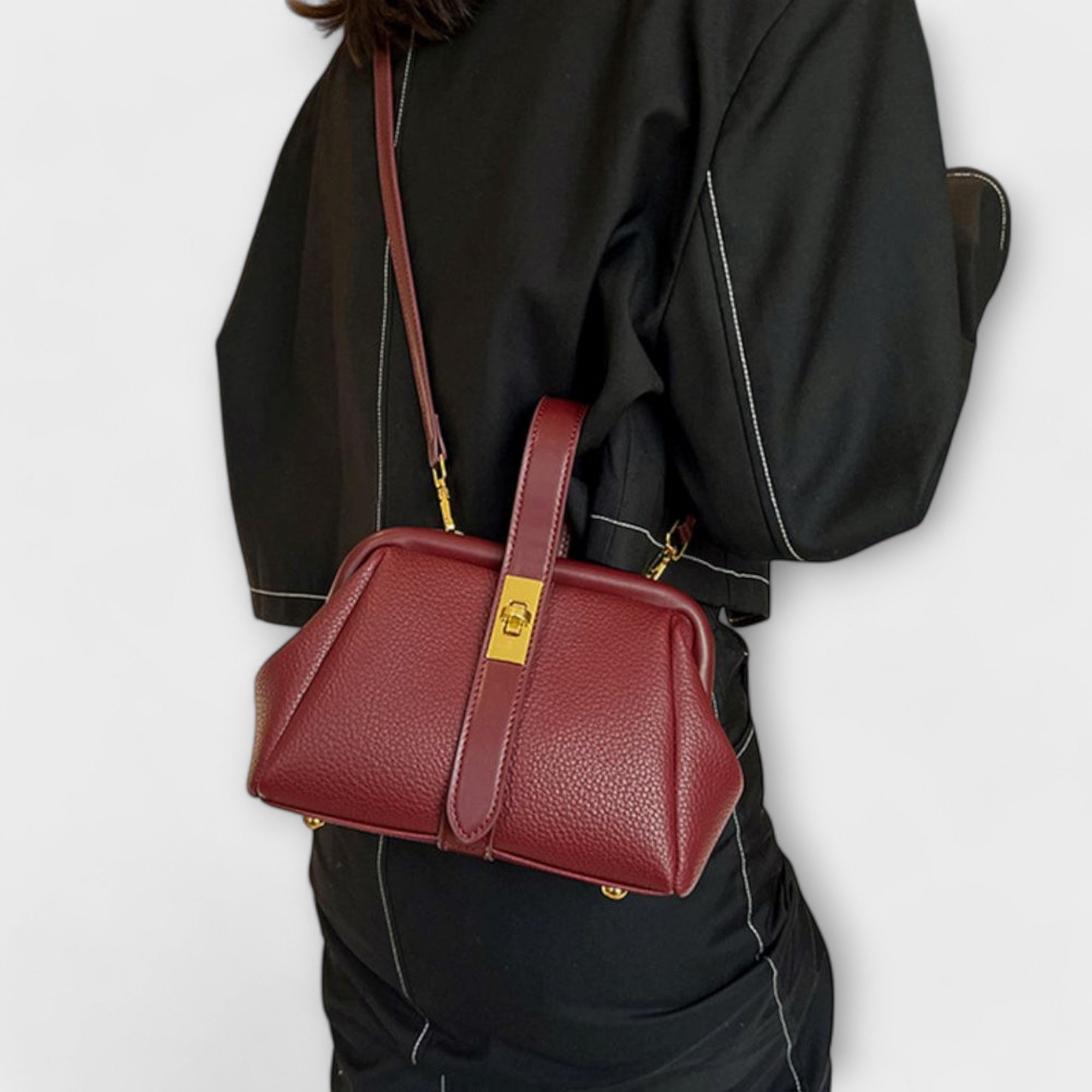 Hadleigh | Damen Mini Umhängetasche mit Drehverschluss und Griff