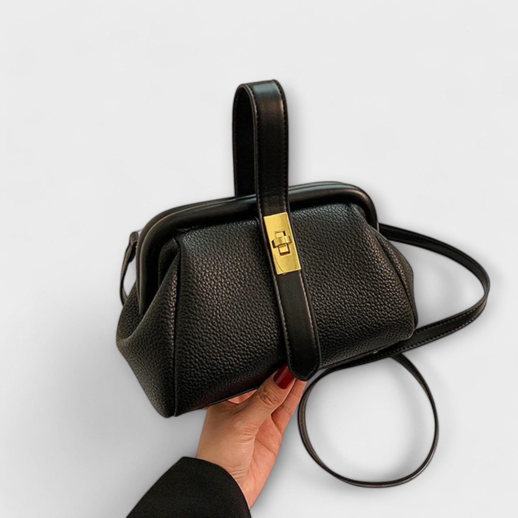 Hadleigh | Damen Mini Umhängetasche mit Drehverschluss und Griff