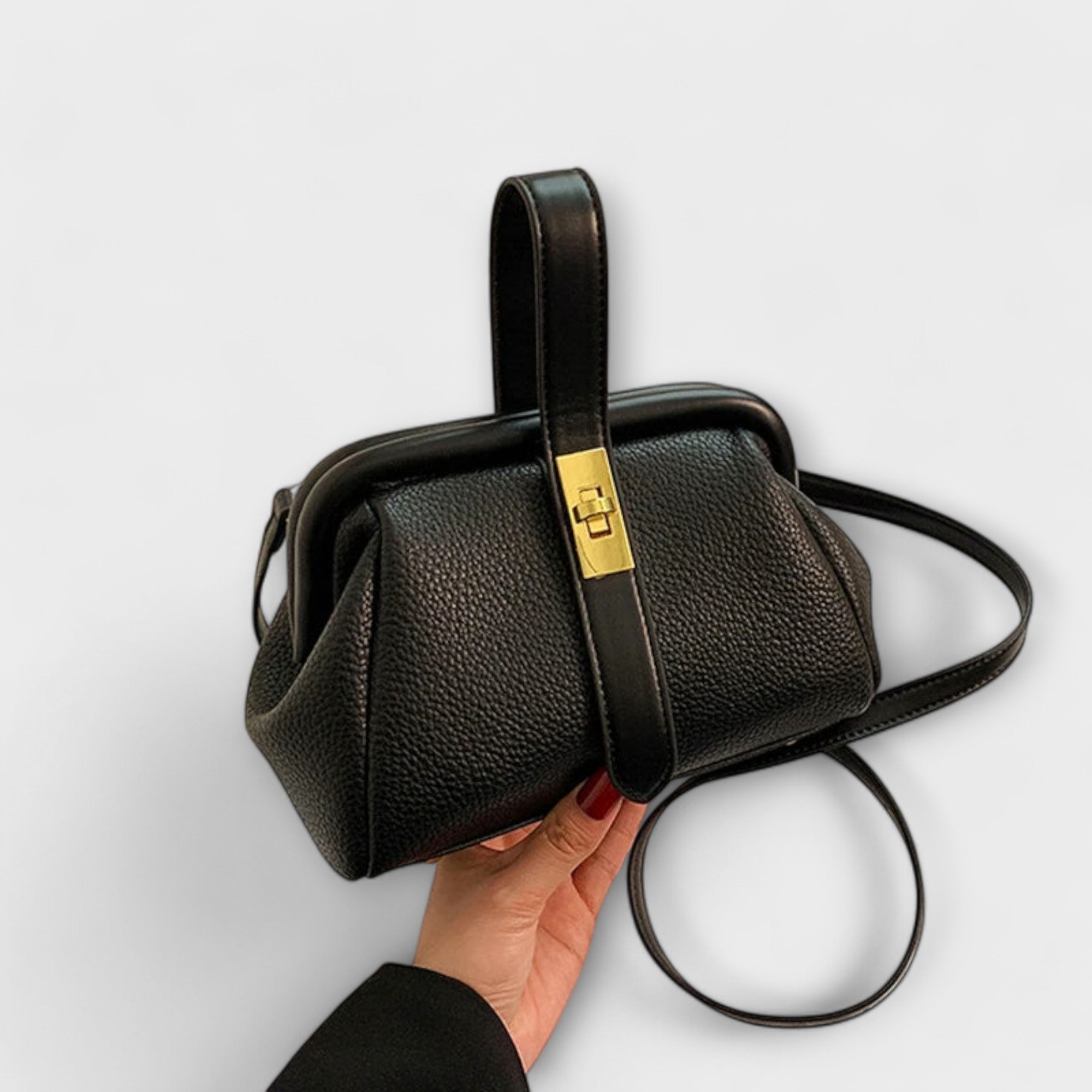 Hadleigh | Damen Mini Umhängetasche mit Drehverschluss und Griff