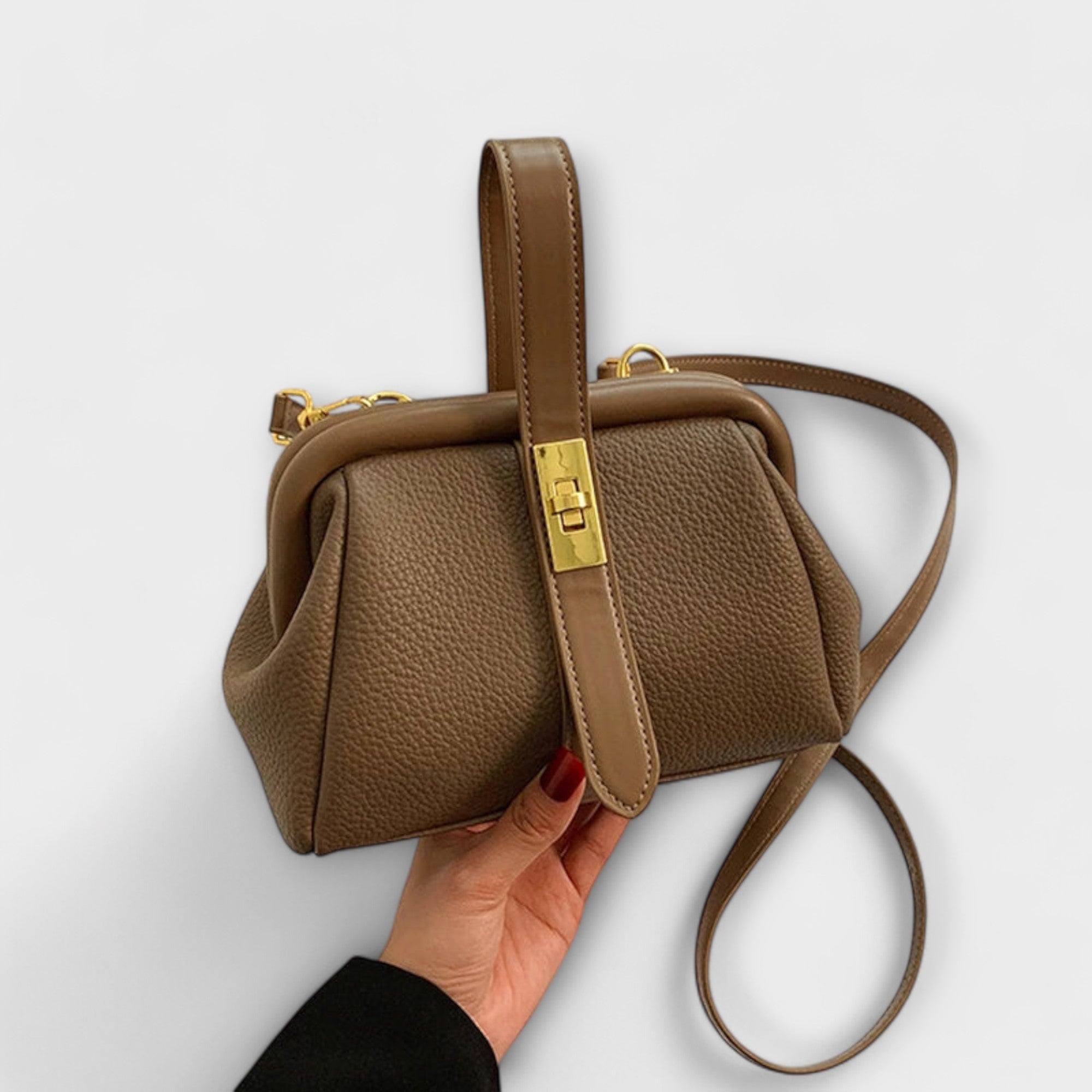 Hadleigh | Damen Mini Umhängetasche mit Drehverschluss und Griff