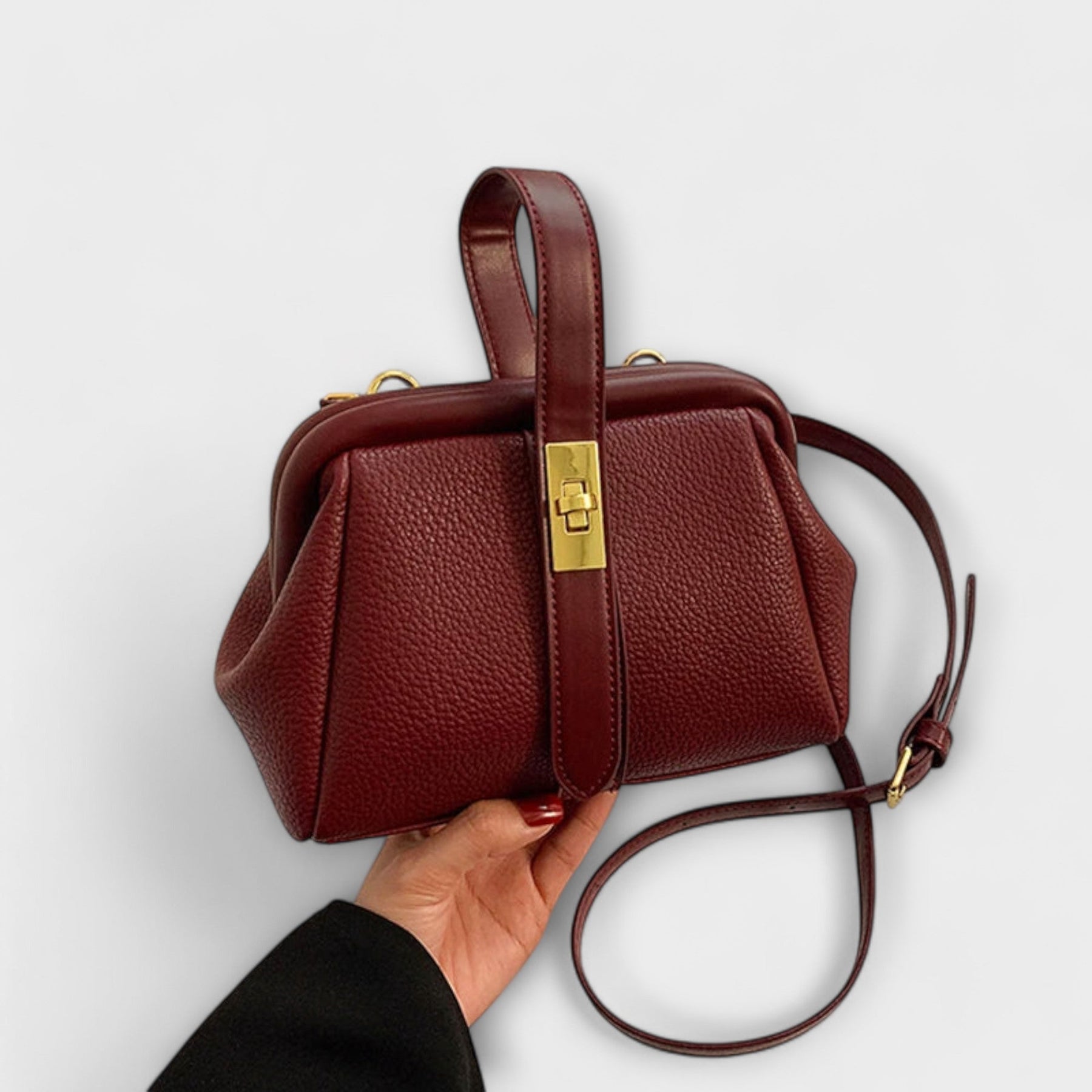 Hadleigh | Damen Mini Umhängetasche mit Drehverschluss und Griff