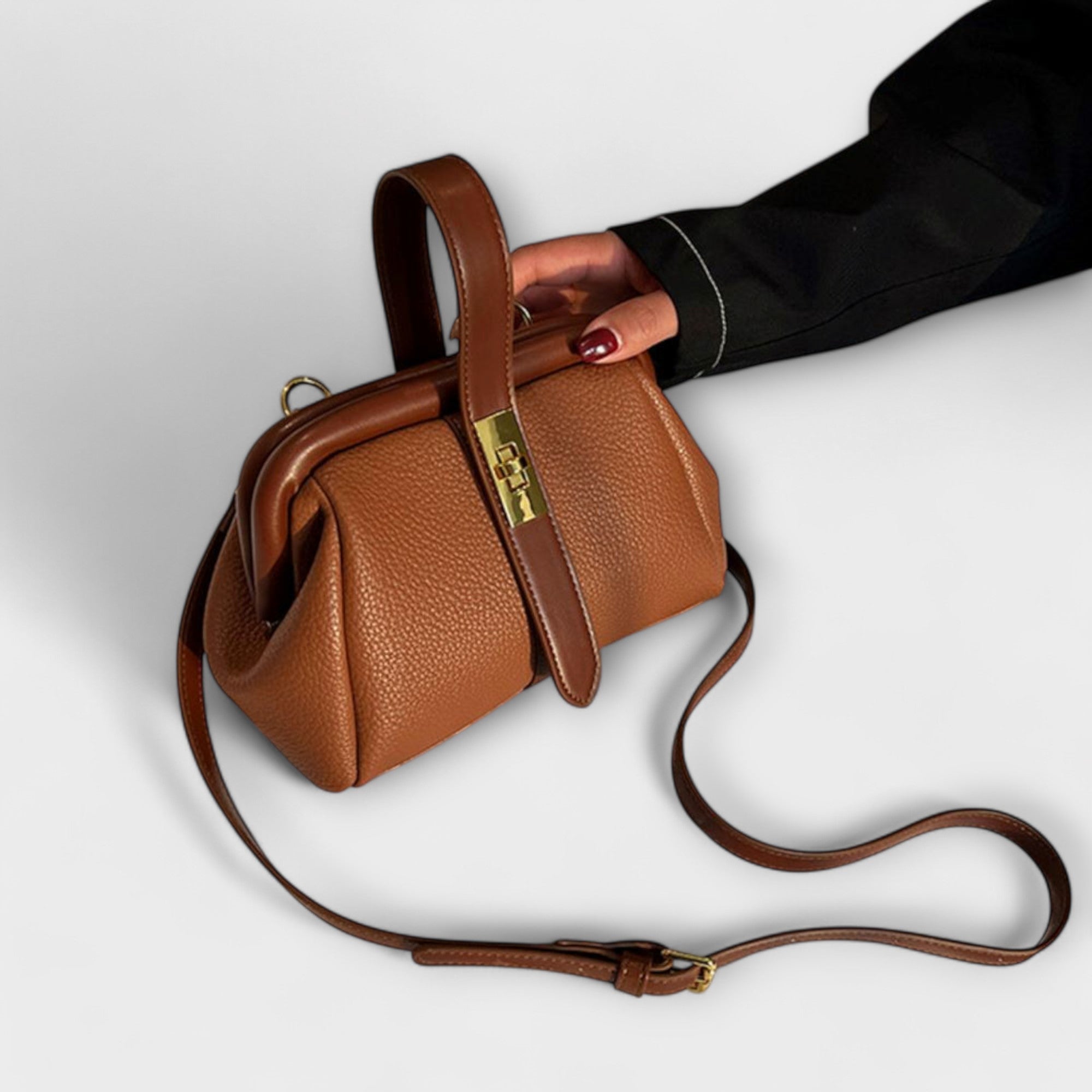 Hadleigh | Damen Mini Umhängetasche mit Drehverschluss und Griff