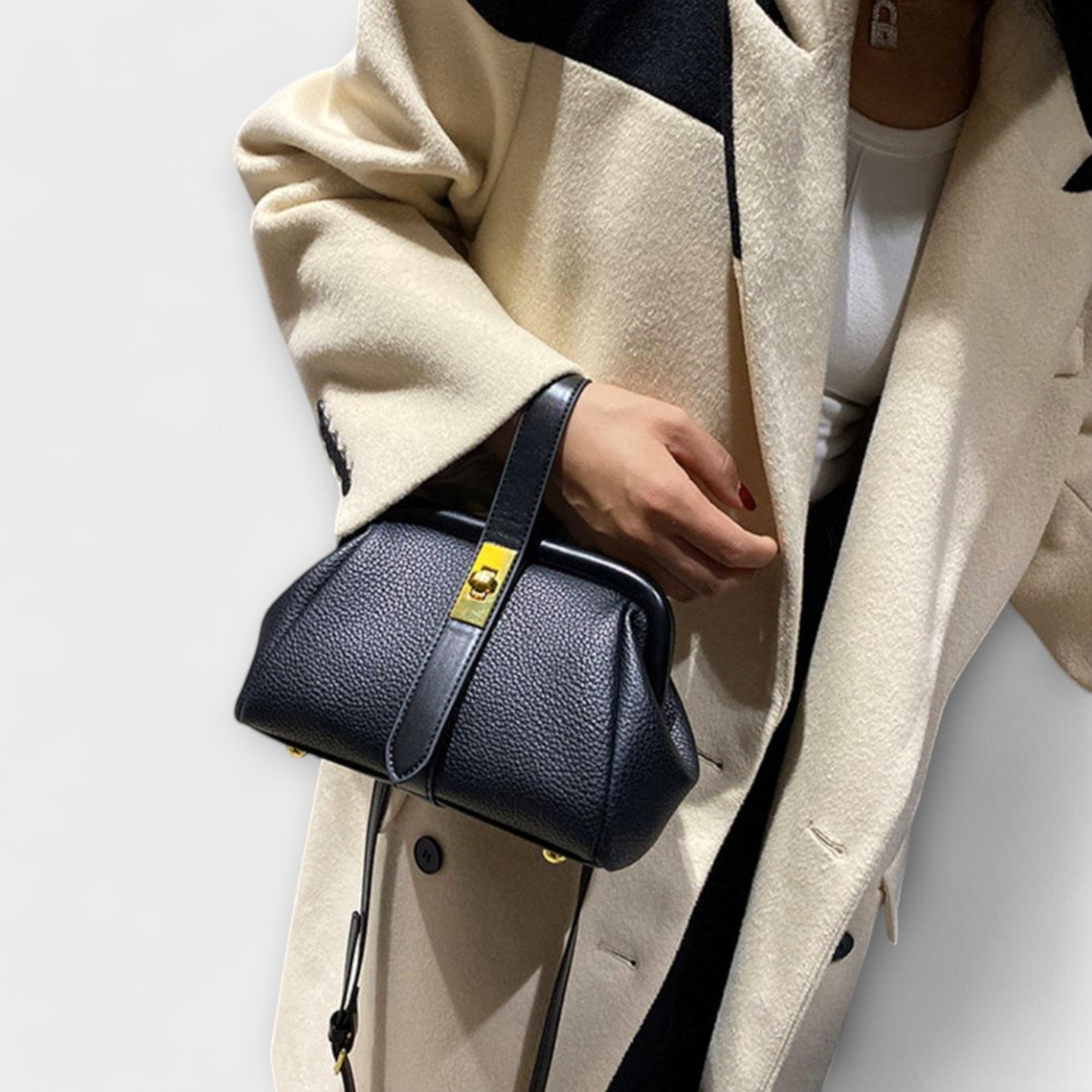Hadleigh | Damen Mini Umhängetasche mit Drehverschluss und Griff