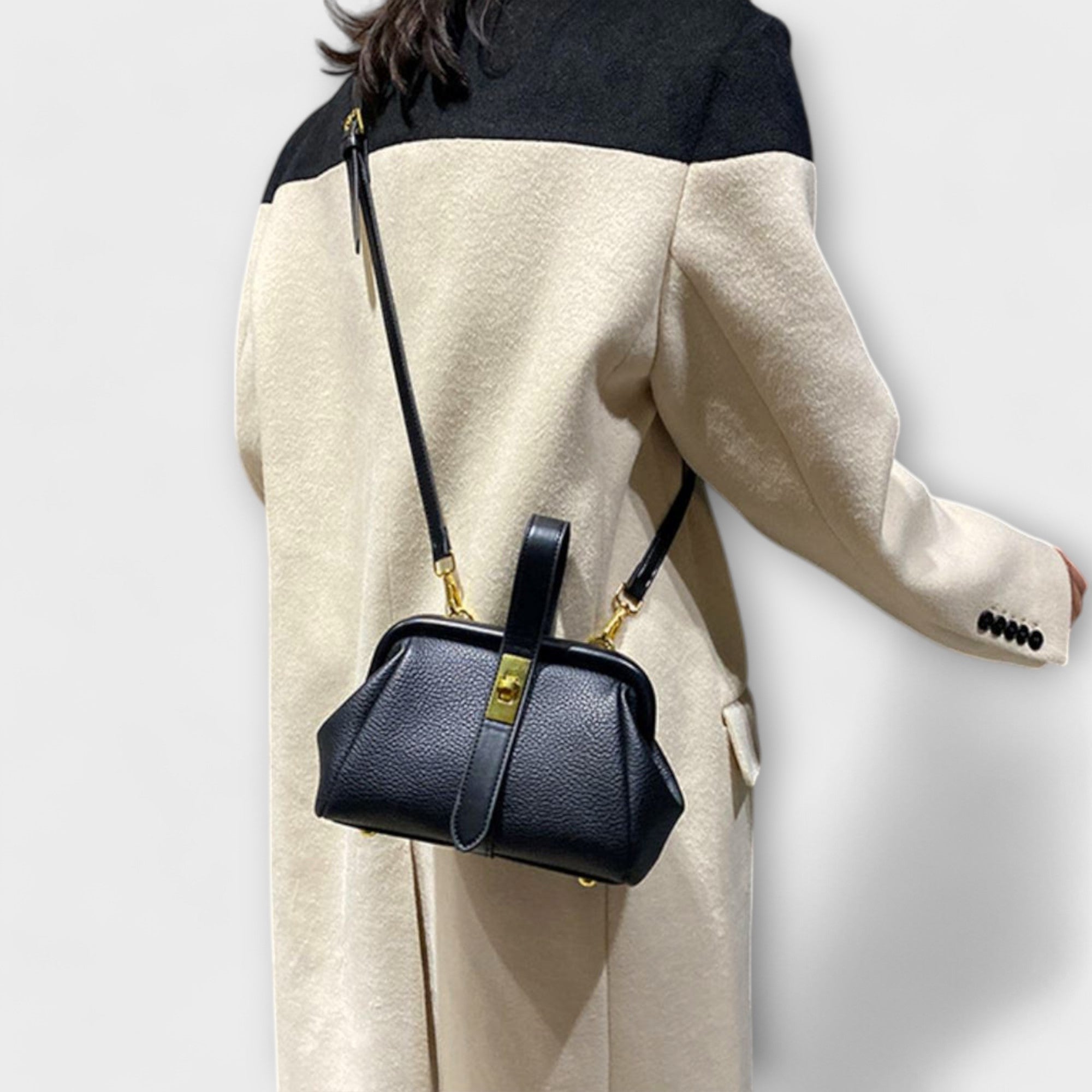 Hadleigh | Damen Mini Umhängetasche mit Drehverschluss und Griff
