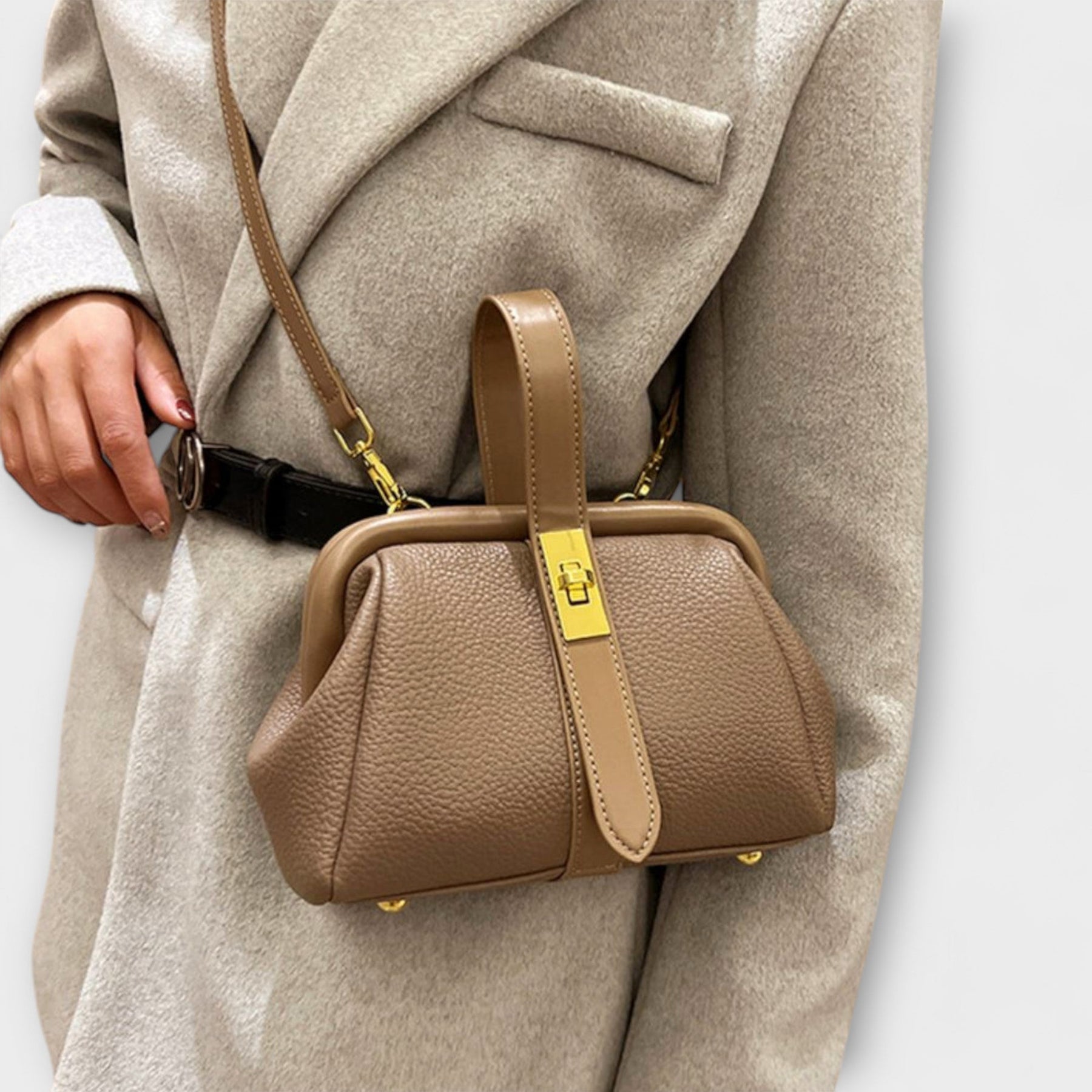 Hadleigh | Damen Mini Umhängetasche mit Drehverschluss und Griff
