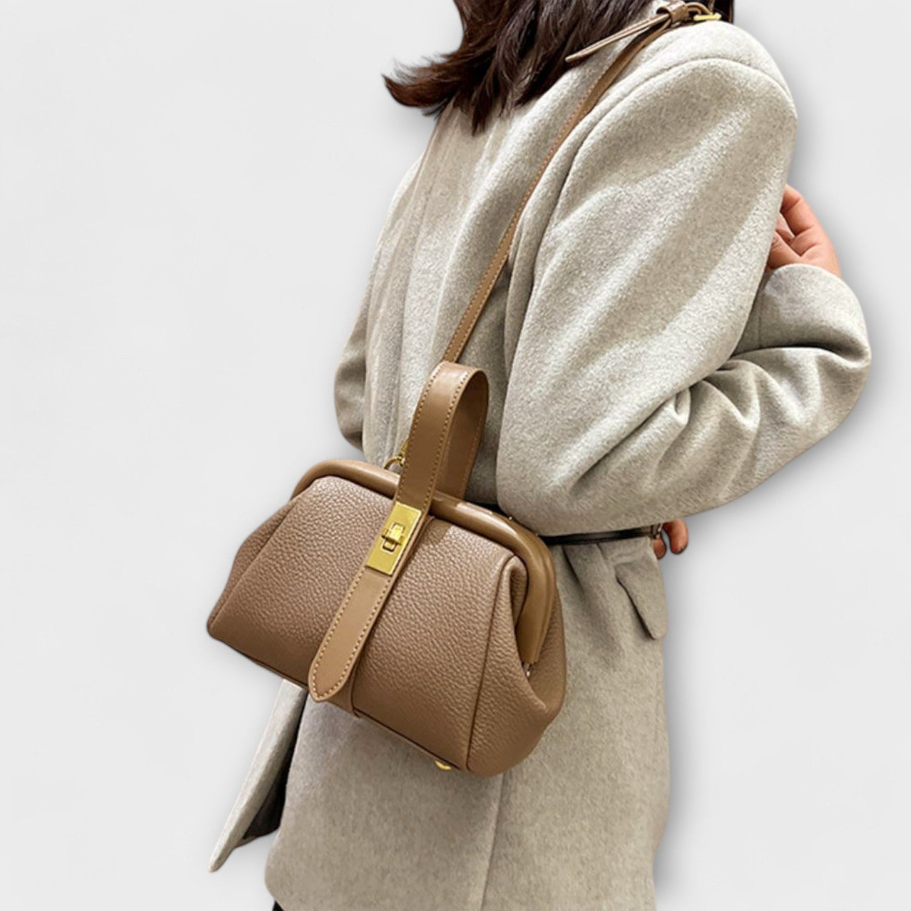Hadleigh | Damen Mini Umhängetasche mit Drehverschluss und Griff