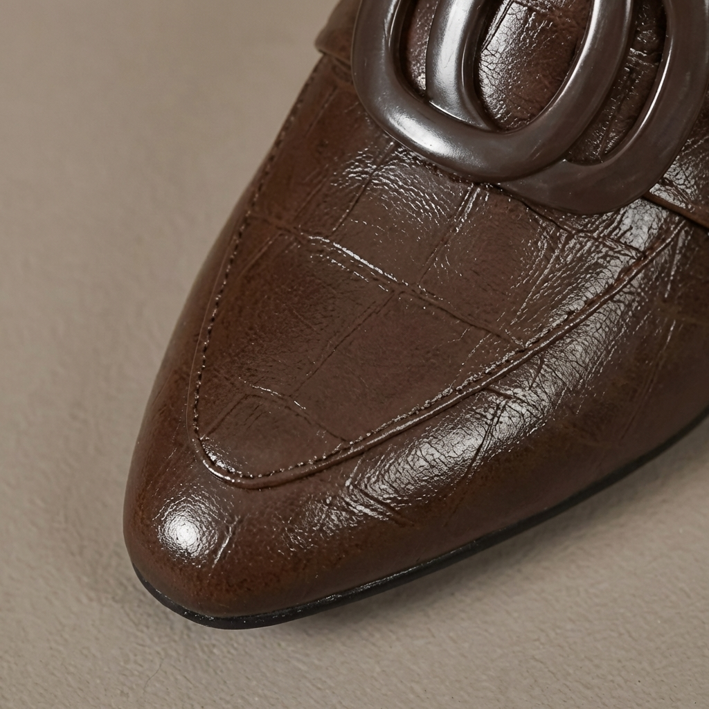 Valora Leder-Loafer-Absatzschuhe