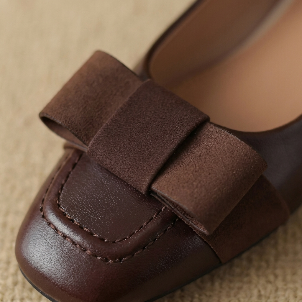 Camille Bow Ballerinas aus Leder