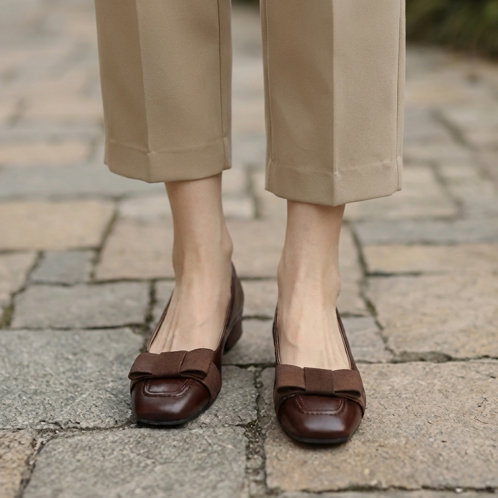 Camille Bow Ballerinas aus Leder
