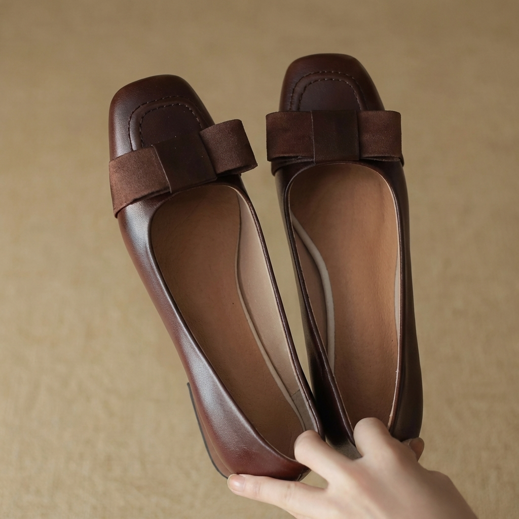 Camille Bow Ballerinas aus Leder