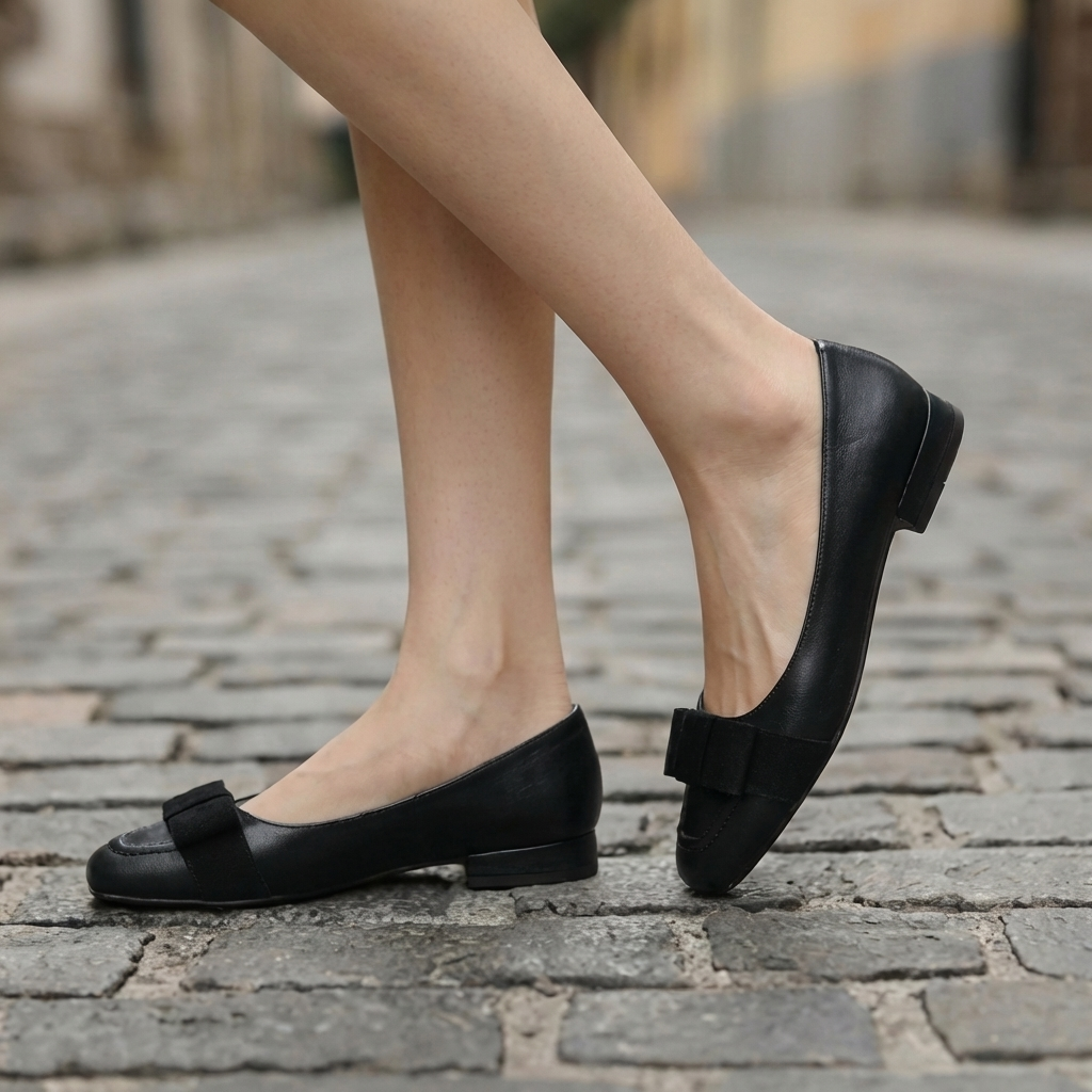 Camille Bow Ballerinas aus Leder