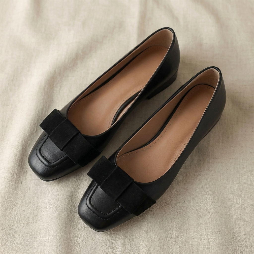Camille Bow Ballerinas aus Leder