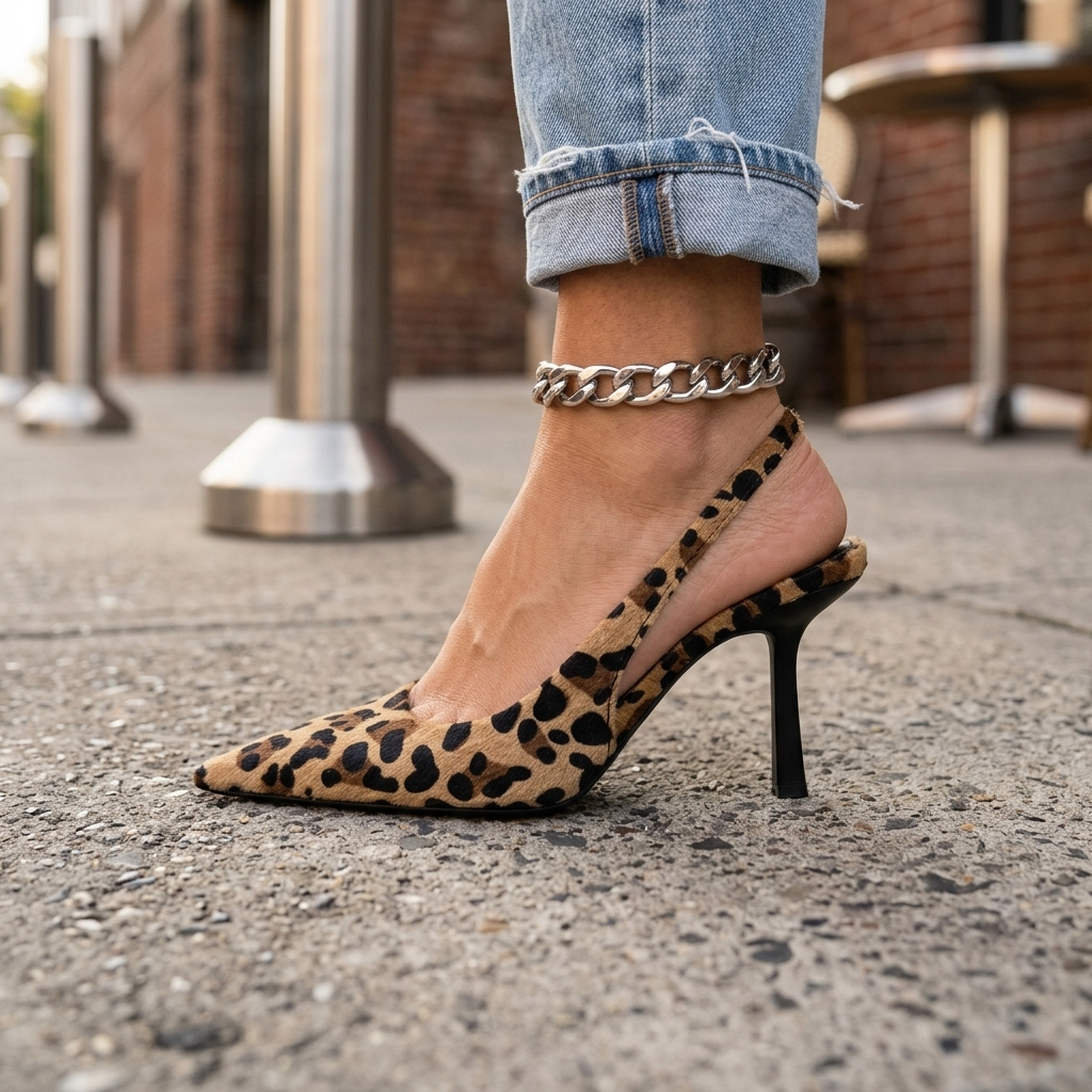 Margaret | D'Orsay Pumps mit Leopardenmuster