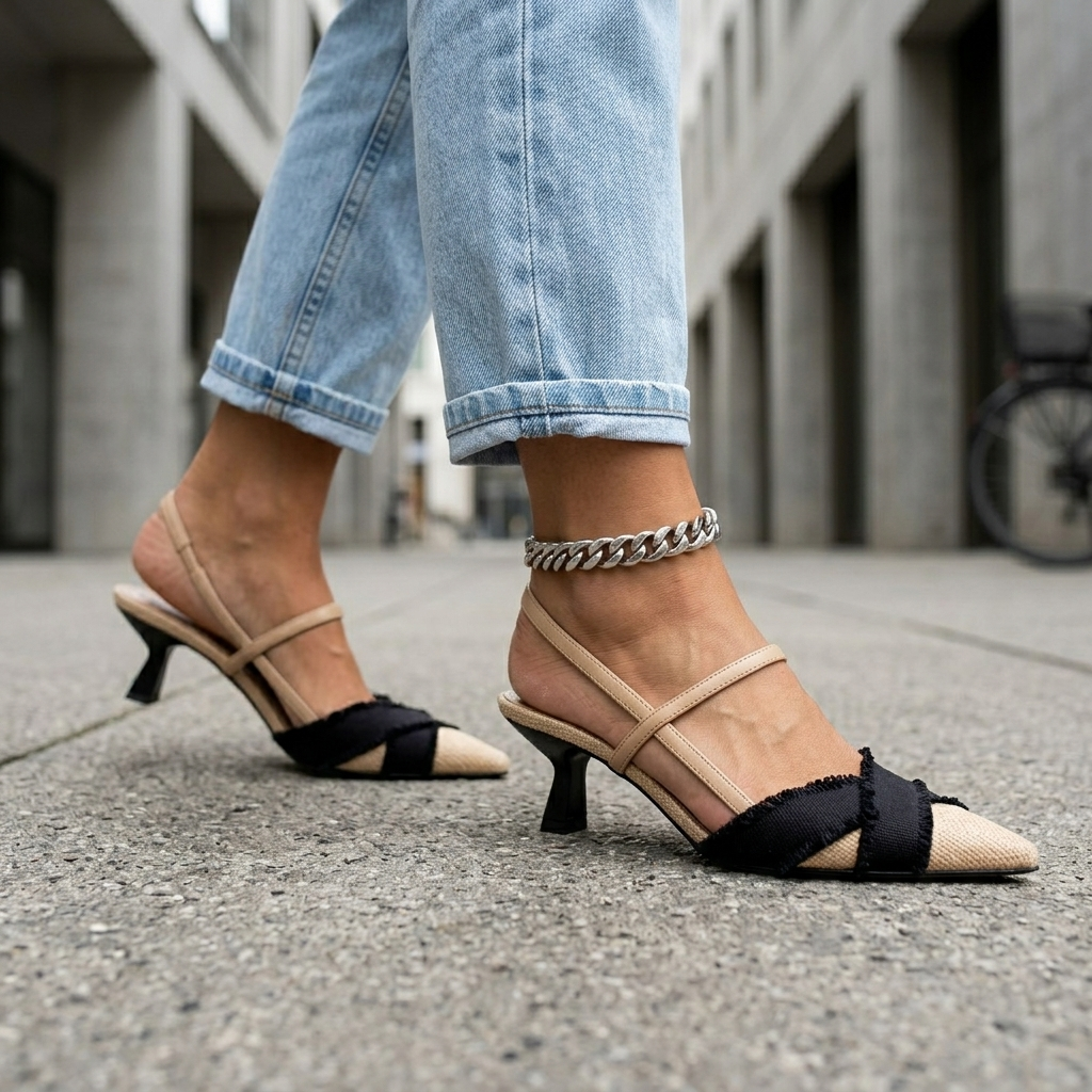 Donna | Offene Ballerinas mit Absatz