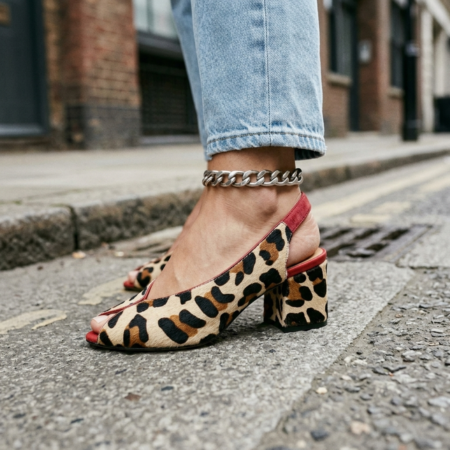 Ruth | Slingpumps mit Leopardenmuster