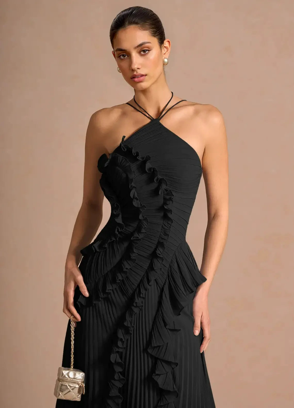 LIYANA | Spiral-Rüschenkleid