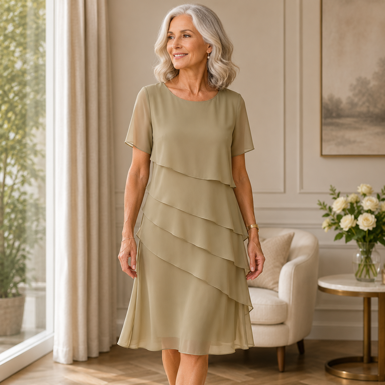 Linda | Elegantes Rüschenkleid mit Komfort