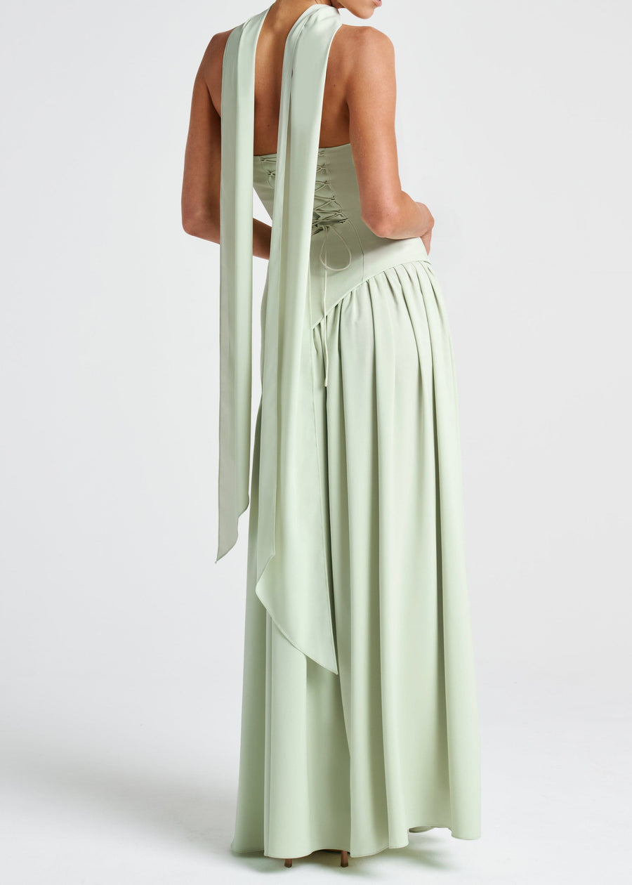 LINA | Trägerloses Maxikleid mit Hohem Schlitz