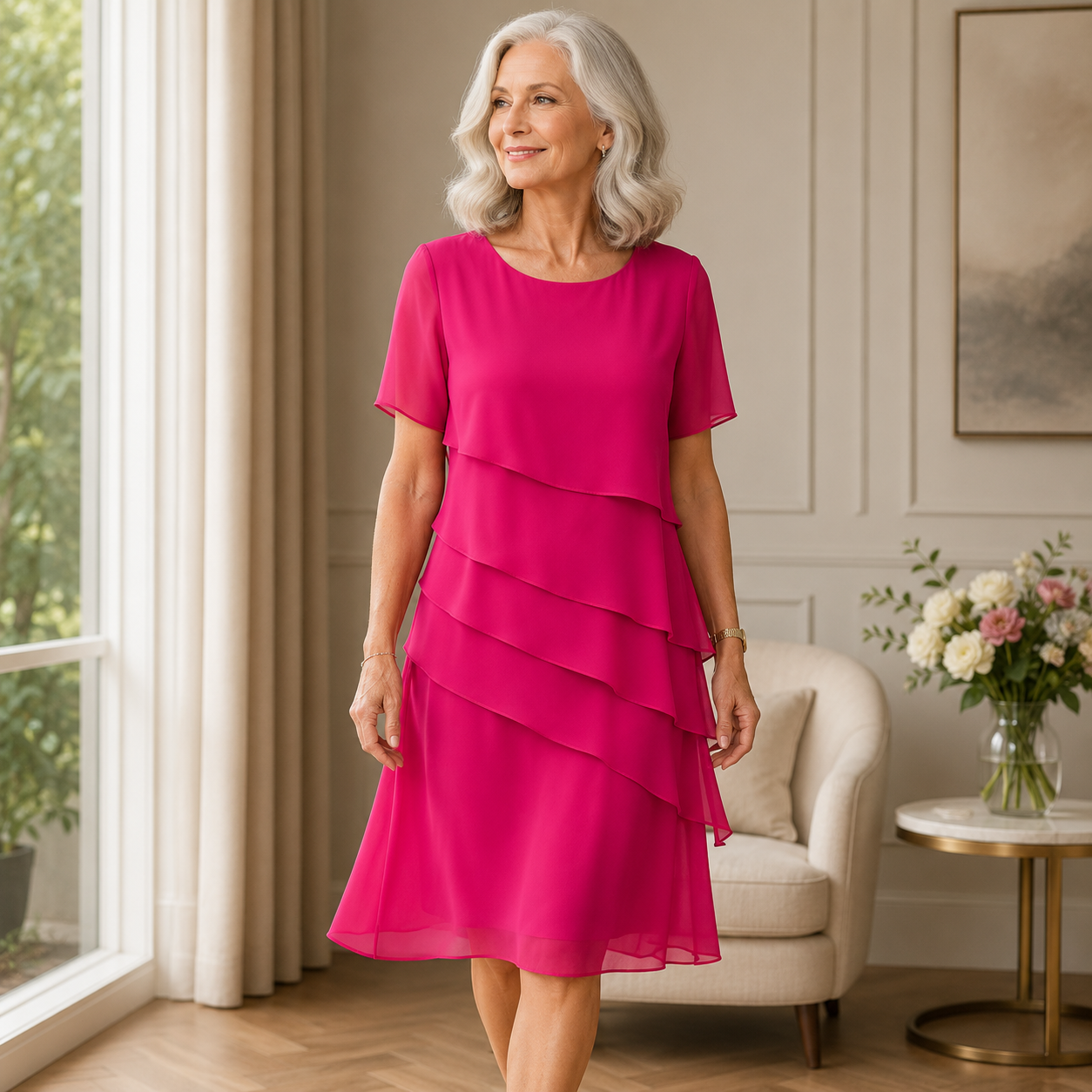 Linda | Elegantes Rüschenkleid mit Komfort