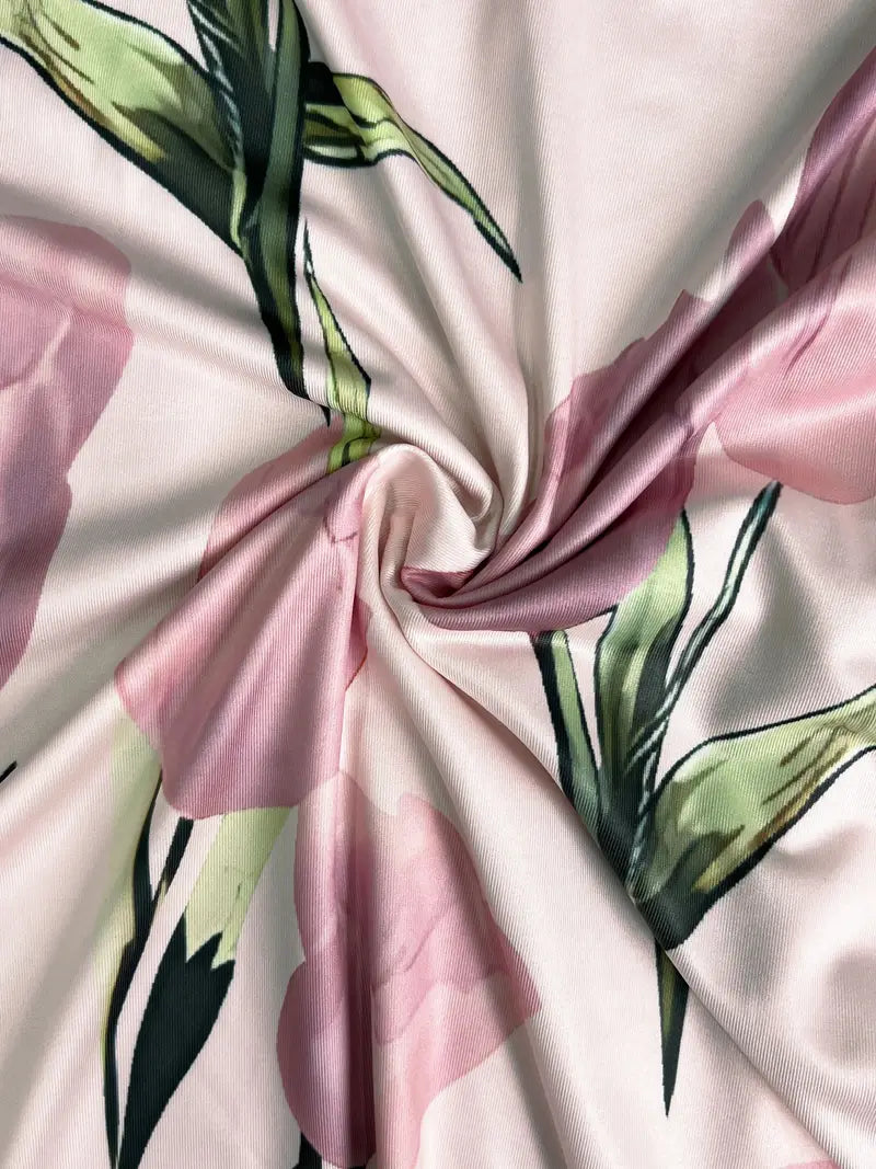 Damen Maxikleid mit Jacke | Rosa Blumenmuster