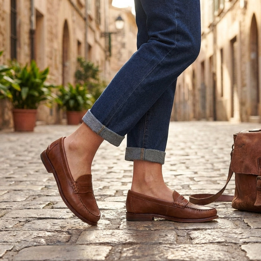 Tansy | Klassischer Penny Loafer für Damen, flacher Slipper