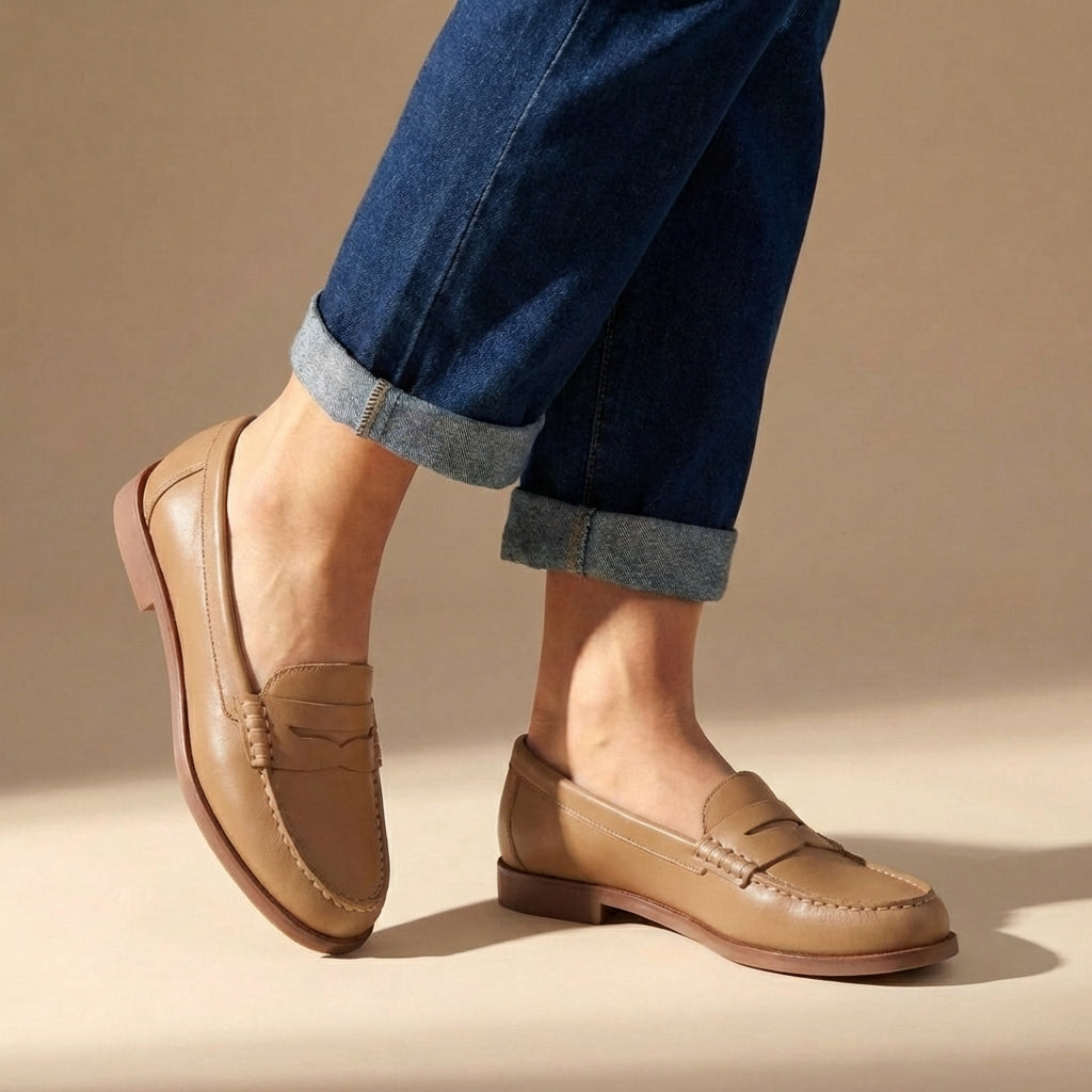 Tansy | Klassischer Penny Loafer für Damen, flacher Slipper