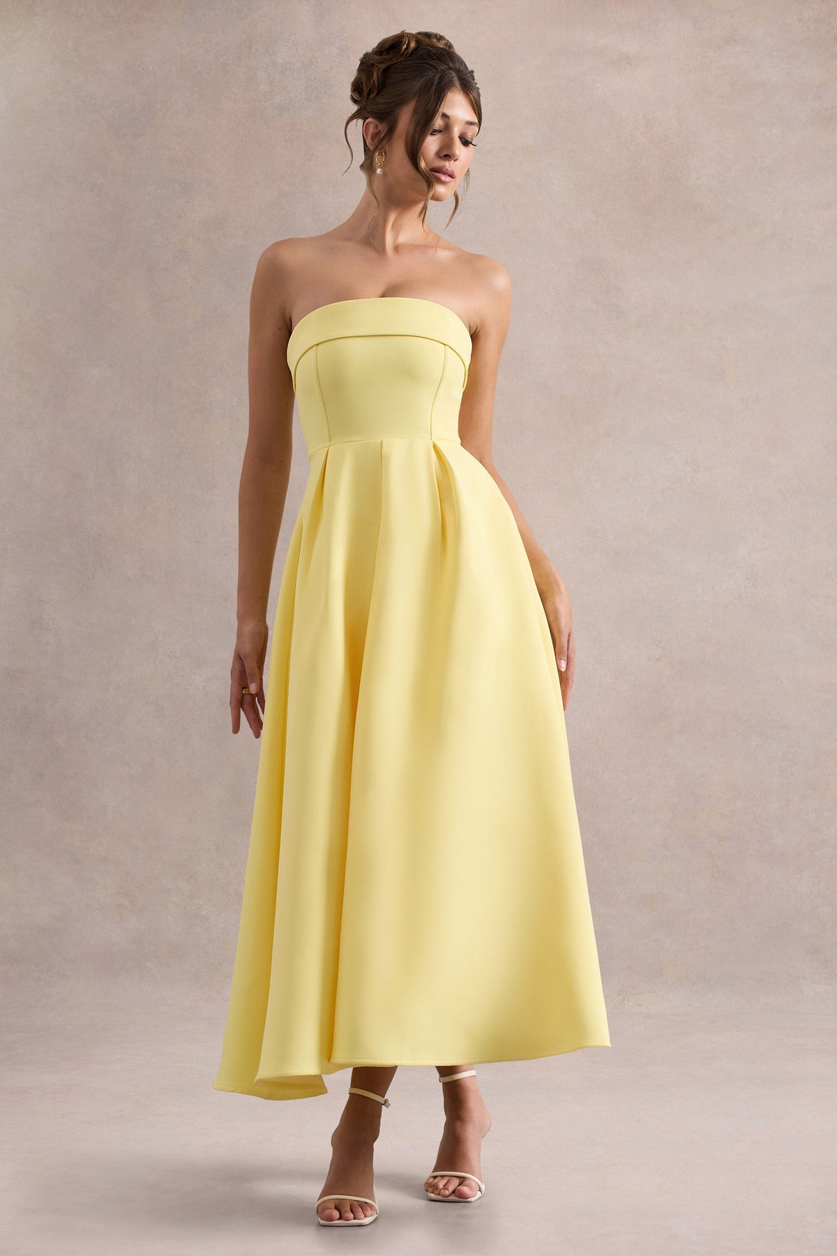 ANNE | Stilvolles Midi-Kleid mit Schulterfreiem Ausschnitt