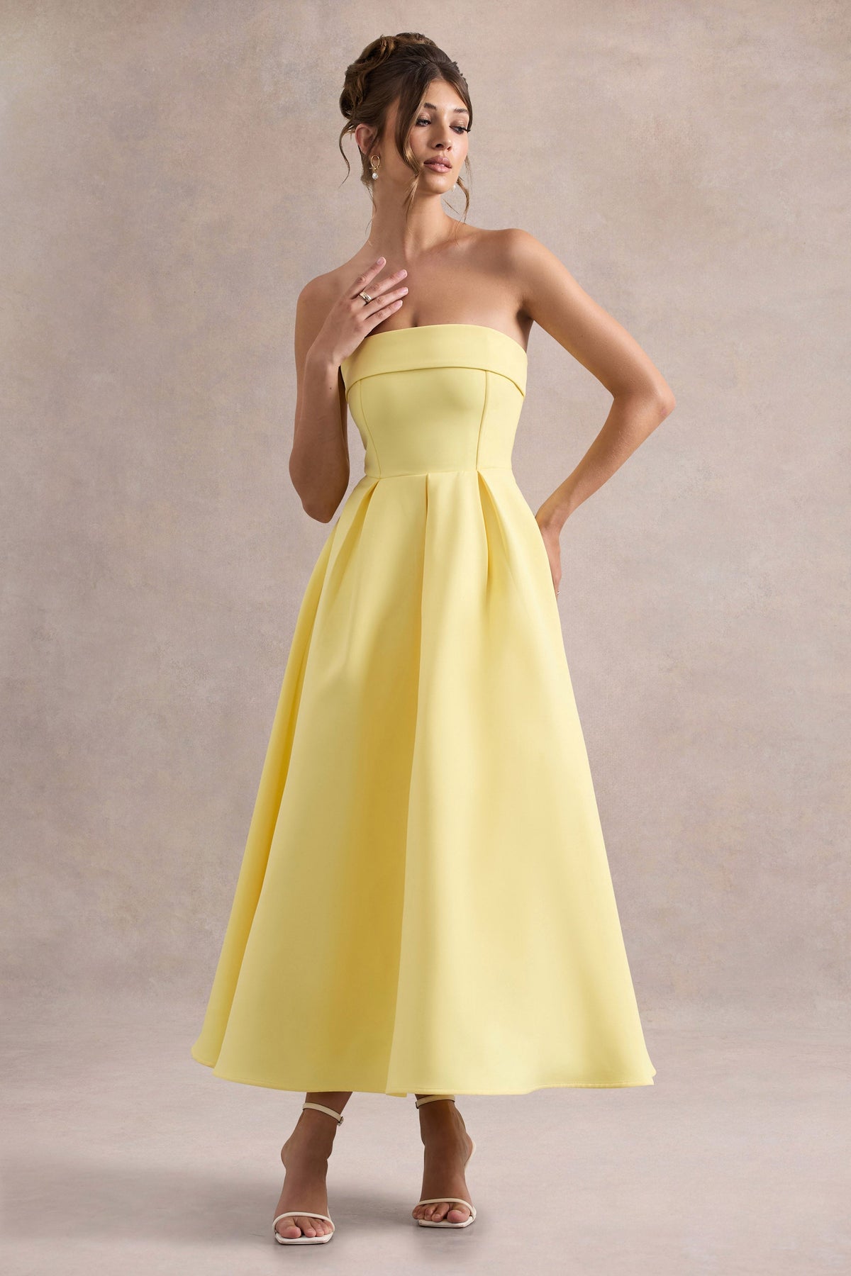 ANNE | Stilvolles Midi-Kleid mit Schulterfreiem Ausschnitt