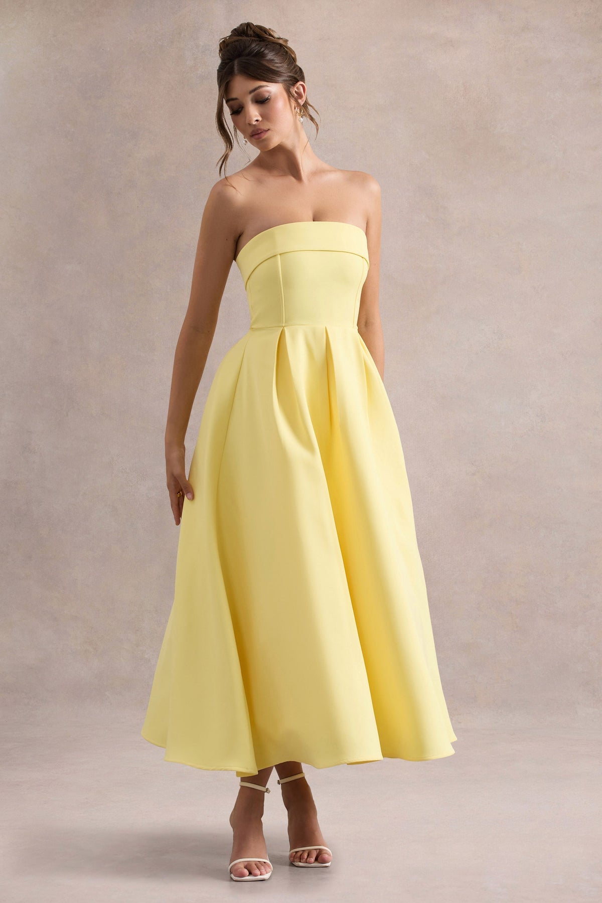 ANNE | Stilvolles Midi-Kleid mit Schulterfreiem Ausschnitt