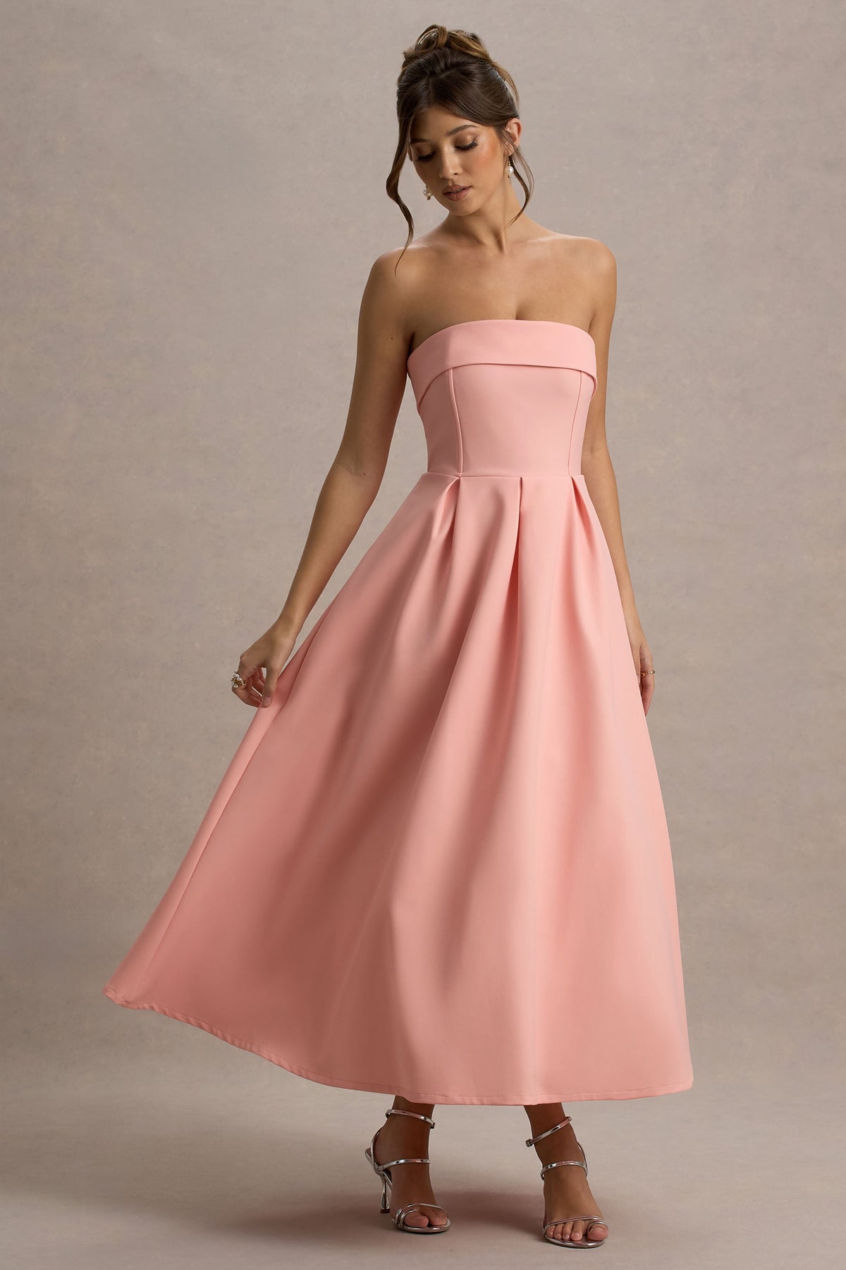 ANNE | Stilvolles Midi-Kleid mit Schulterfreiem Ausschnitt