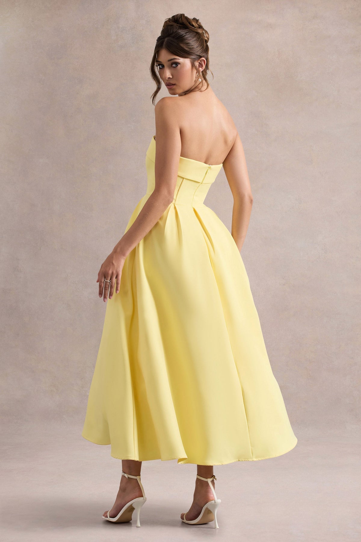 ANNE | Stilvolles Midi-Kleid mit Schulterfreiem Ausschnitt