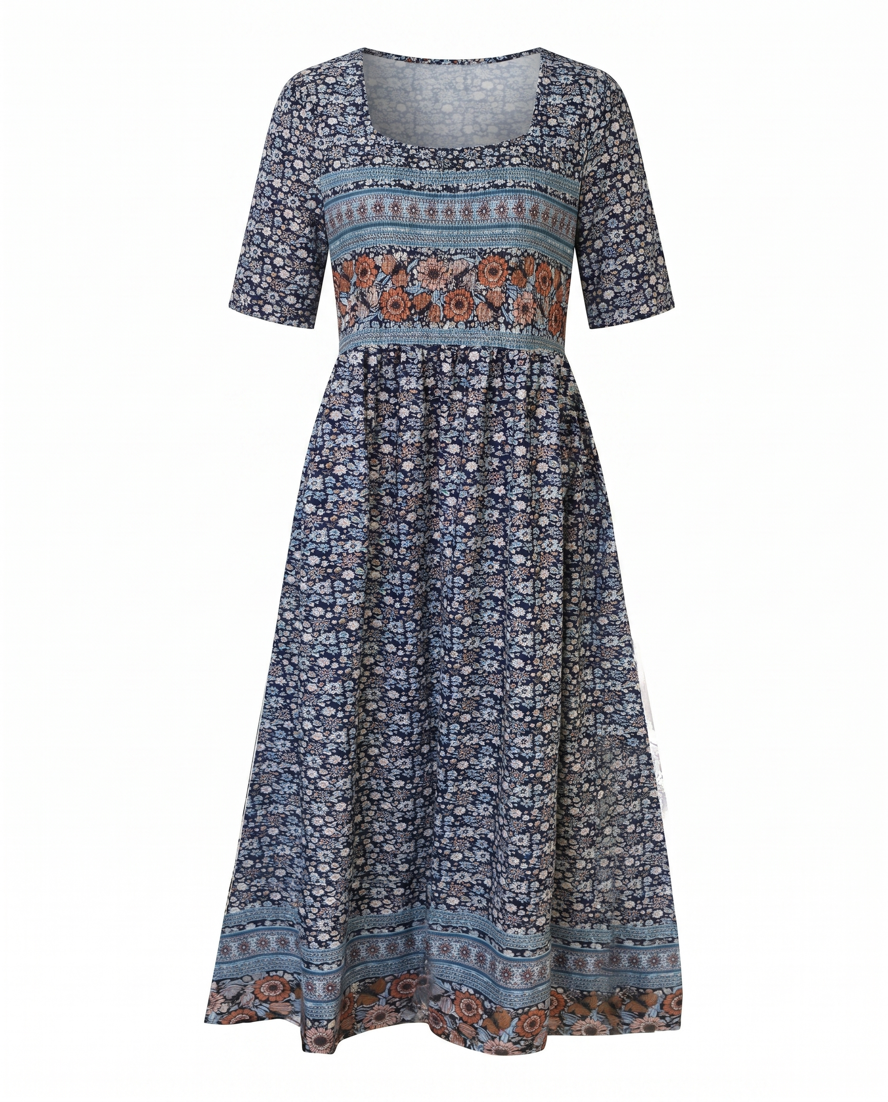 Damenkleid | Midi im Boho-Print