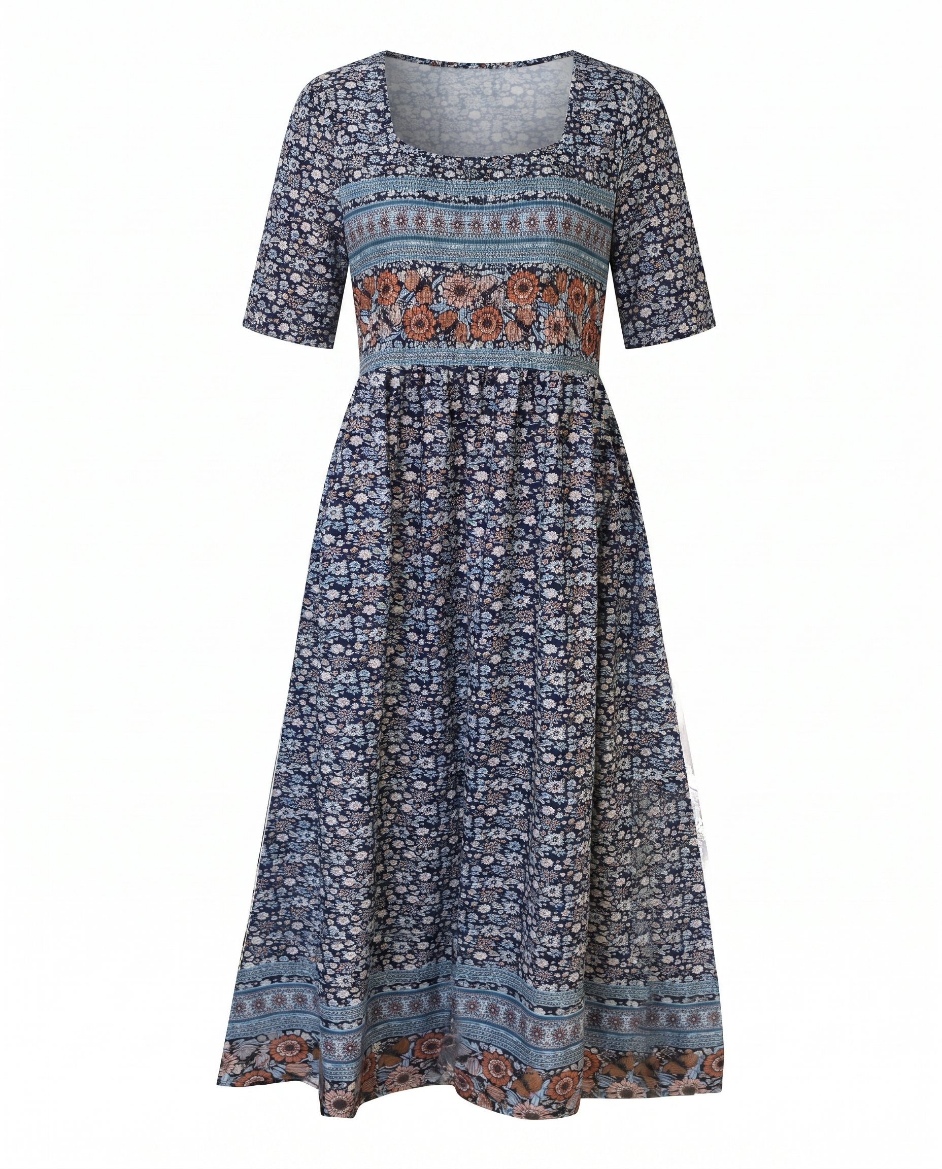 Damenkleid | Midi im Boho-Print