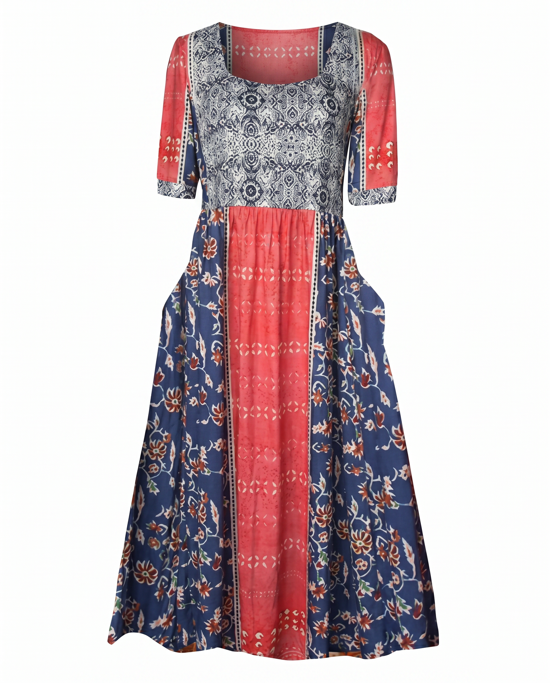 Damenkleid | Midi im Boho-Print
