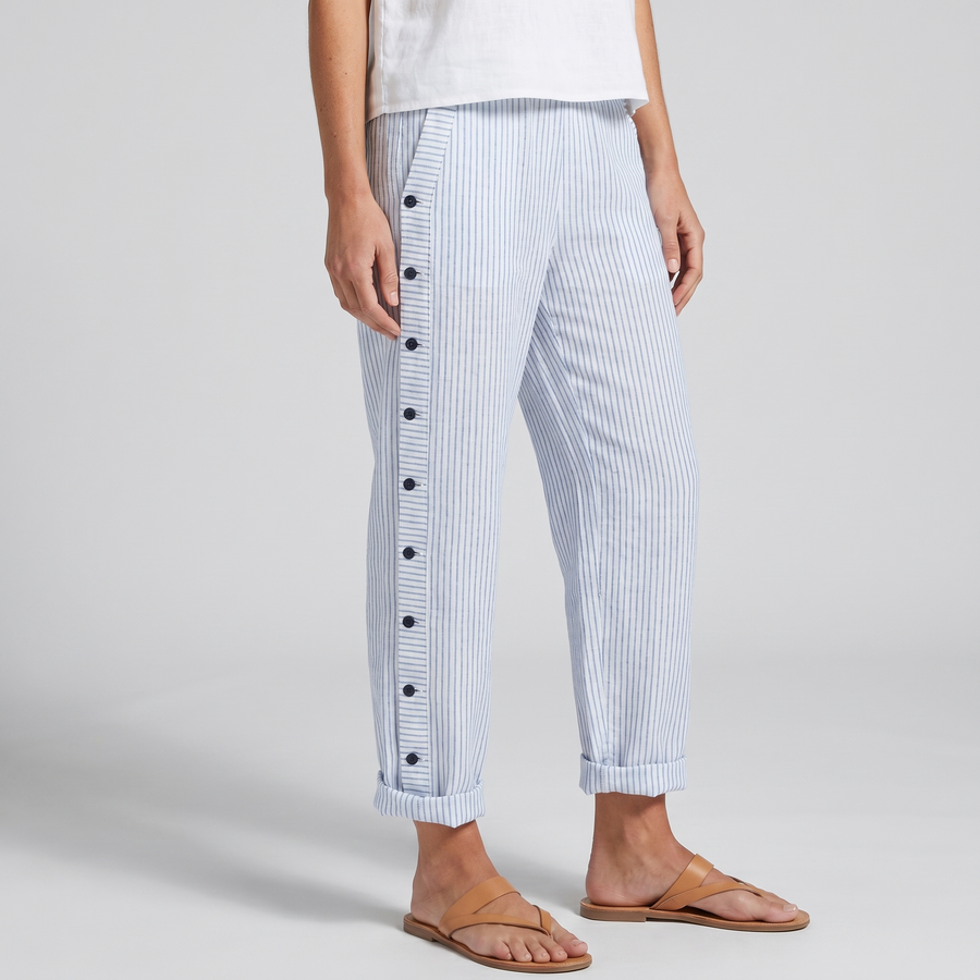 Tess | Gestreifte Panel-Knopfhose