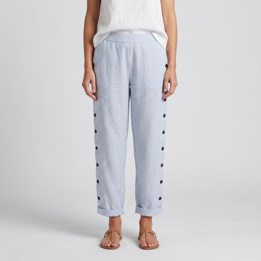 Tess | Gestreifte Panel-Knopfhose