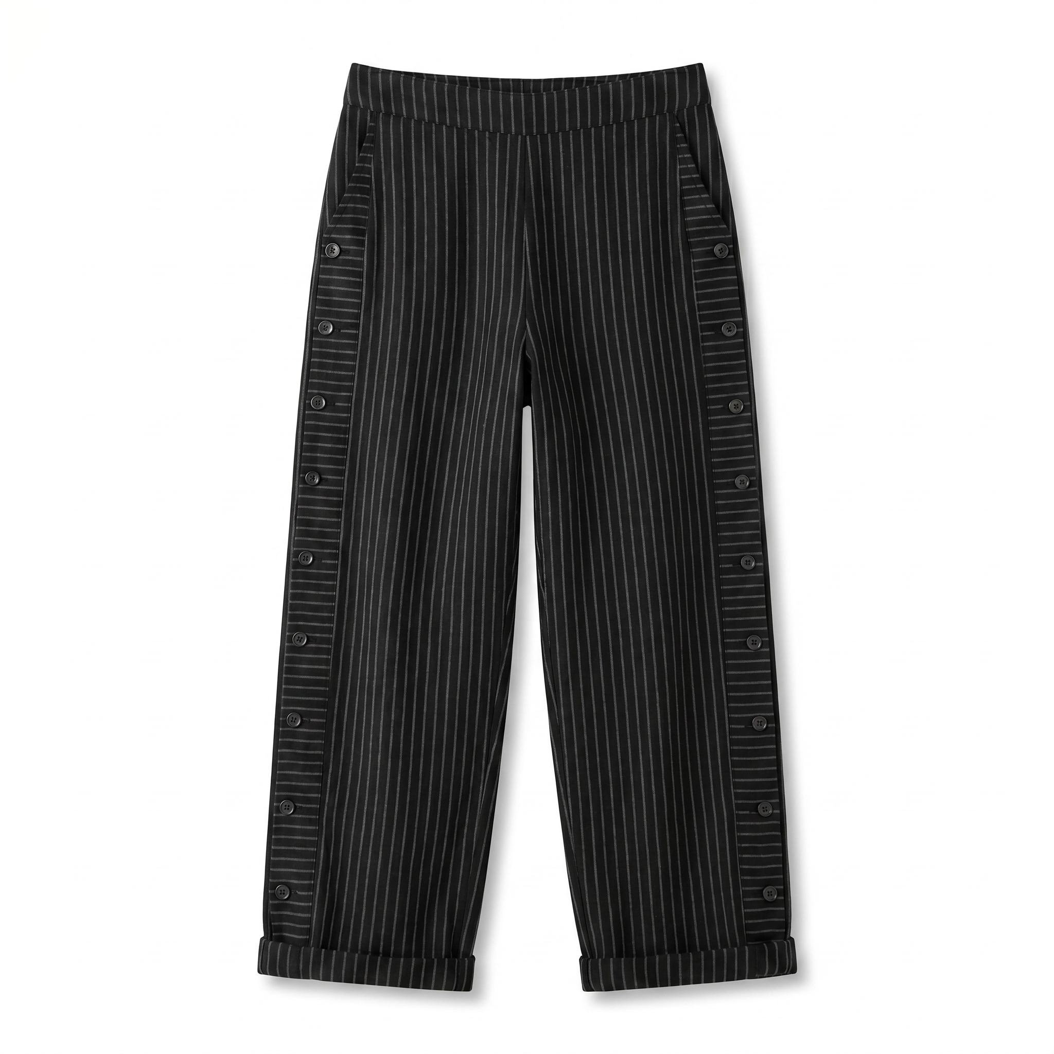 Tess | Gestreifte Panel-Knopfhose